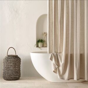Casaluna Linen Shower Curtain, Natural, Standard size